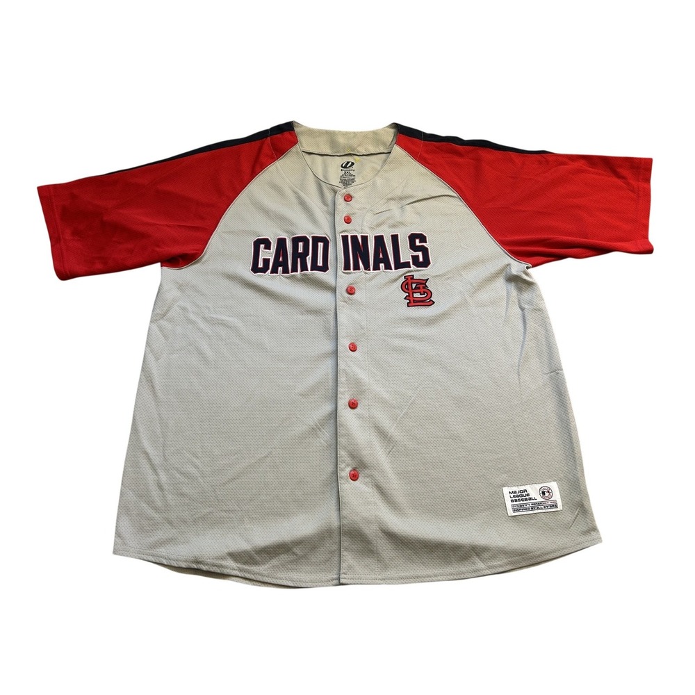 Dynasty Baseball Jersey Mens 2XL Grey Red St Louis Cardinals Excellent Raglan